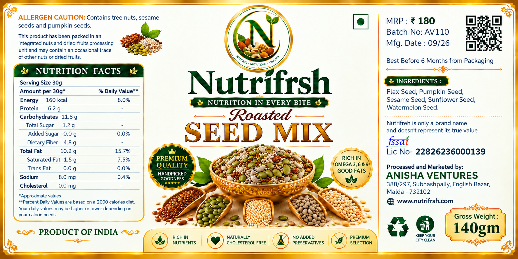 Nutrifrsh roasted seed mix